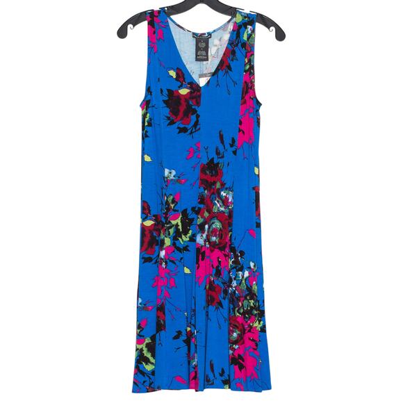 NWT Chelsea & Theodore Dress Floral Cottage Boho Flowy Sundress Blue Size Small - Picture 1 of 6